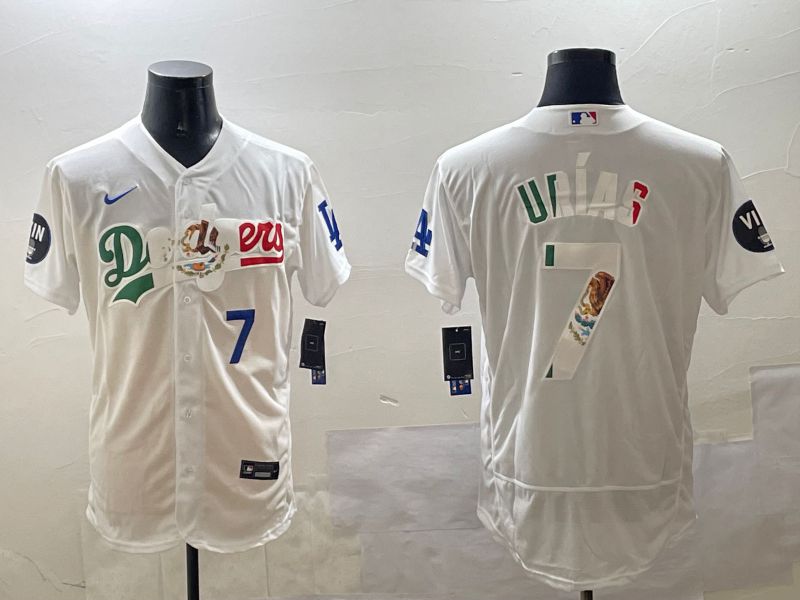 Men Los Angeles Dodgers #7 Urias White Mexico Elite 2025 Nike MLB Jersey style 6->los angeles dodgers->MLB Jersey